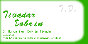 tivadar dobrin business card